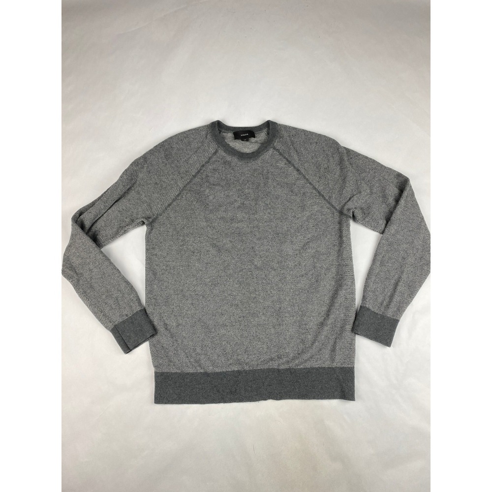 Vince Cashmere Blend Sweater Men's Size Small Gray Birdseye Raglan